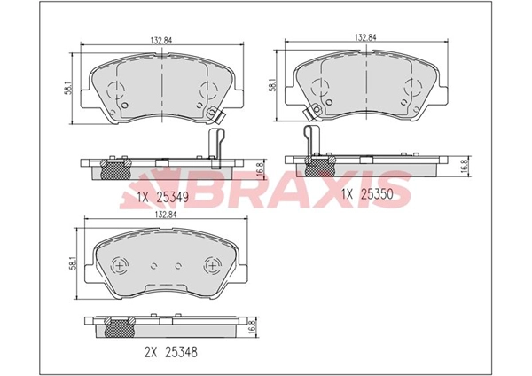 AB0639 BRAXIS Комплект тормозных колодок, дисковый тормоз (фото 1)