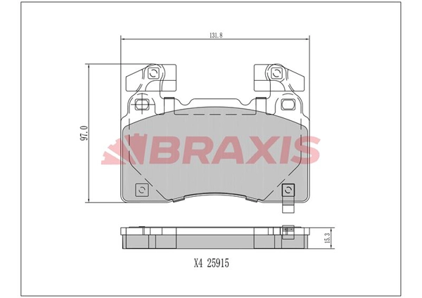 AA0684 BRAXIS Комплект тормозных колодок, дисковый тормоз (фото 1)