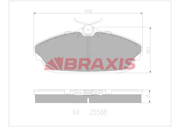 AA0763 BRAXIS Комплект тормозных колодок, дисковый тормоз (фото 1)