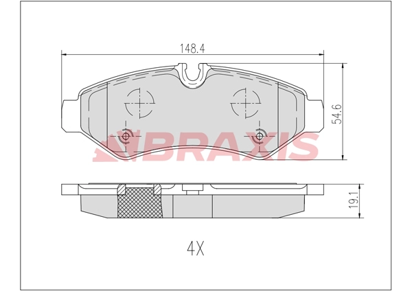 AB0631 BRAXIS Комплект тормозных колодок, дисковый тормоз (фото 1)