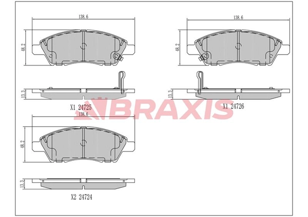 AA0710 BRAXIS Комплект тормозных колодок, дисковый тормоз (фото 1)