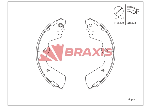 AC0217 BRAXIS Комплект тормозных колодок (фото 1)