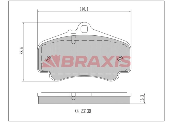 AA0390 BRAXIS Комплект тормозных колодок, дисковый тормоз (фото 1)