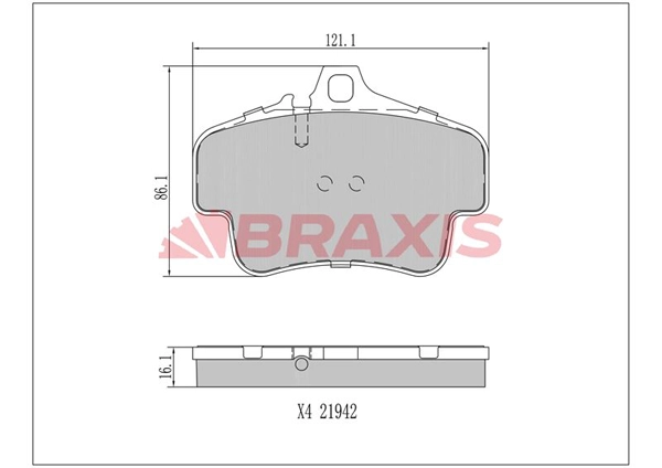 AA0345 BRAXIS Комплект тормозных колодок, дисковый тормоз (фото 1)