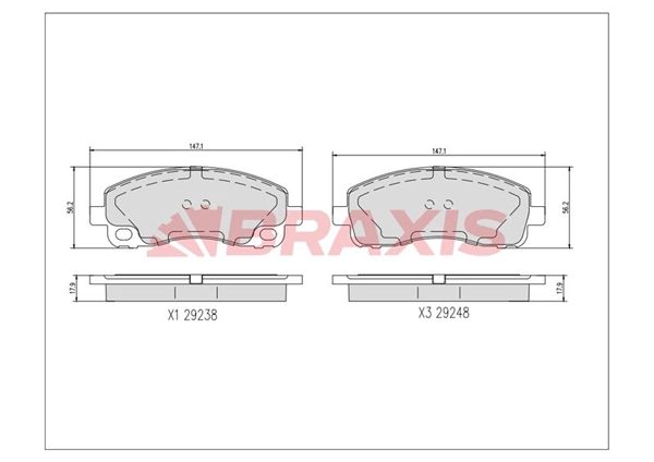 AA0741 BRAXIS Комплект тормозных колодок, дисковый тормоз (фото 1)