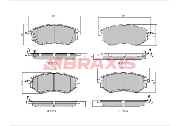 AA0381 BRAXIS Комплект тормозных колодок, дисковый тормоз (фото 1)