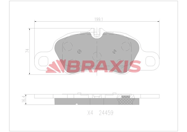 AA0761 BRAXIS Комплект тормозных колодок, дисковый тормоз (фото 1)