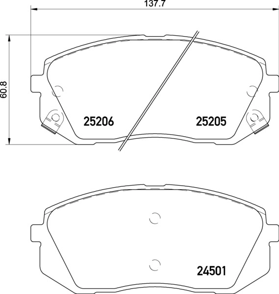 P 30 093E BREMBO Комплект тормозных колодок, дисковый тормоз (фото 1)