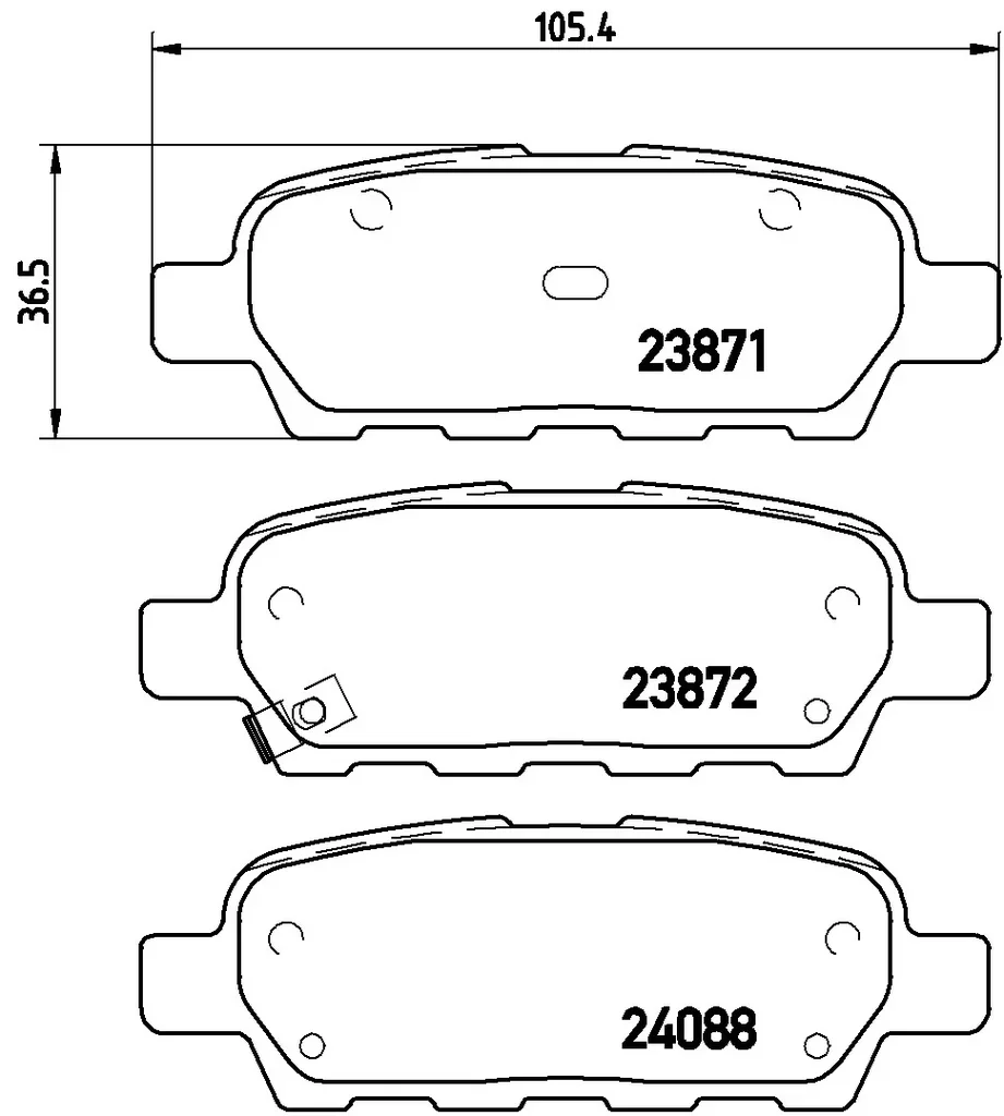 P 56 046E BREMBO Комплект тормозных колодок, дисковый тормоз (фото 1)