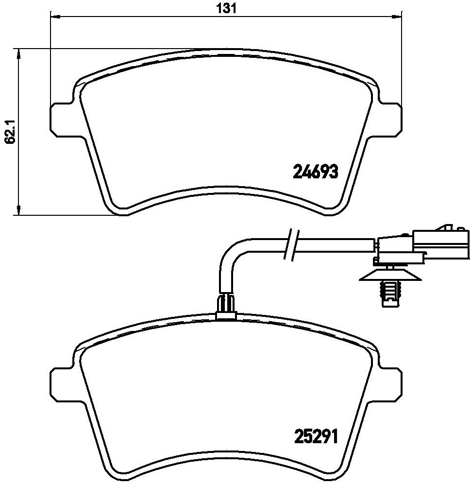 P 68 058E BREMBO Комплект тормозных колодок, дисковый тормоз (фото 1)