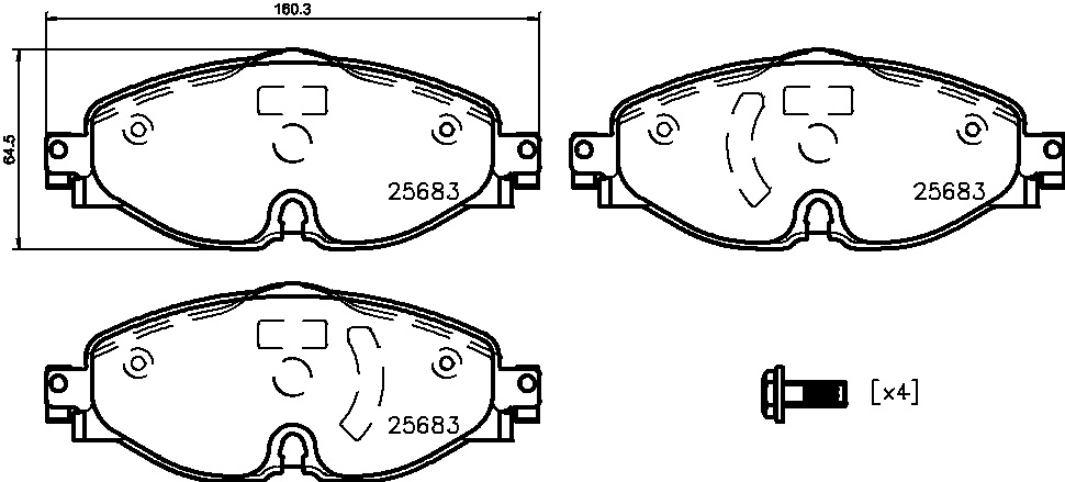 P 85 147E BREMBO Комплект тормозных колодок, дисковый тормоз (фото 1)