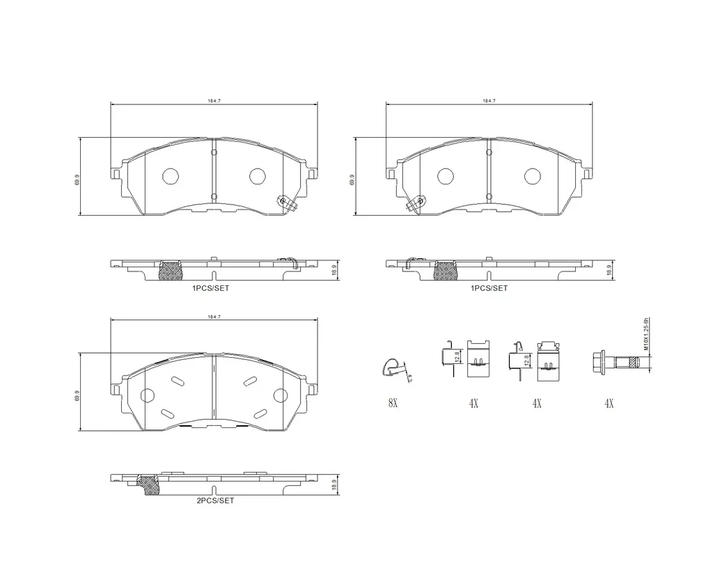 P24225N BREMBO Комплект тормозных колодок, дисковый тормоз (фото 1)