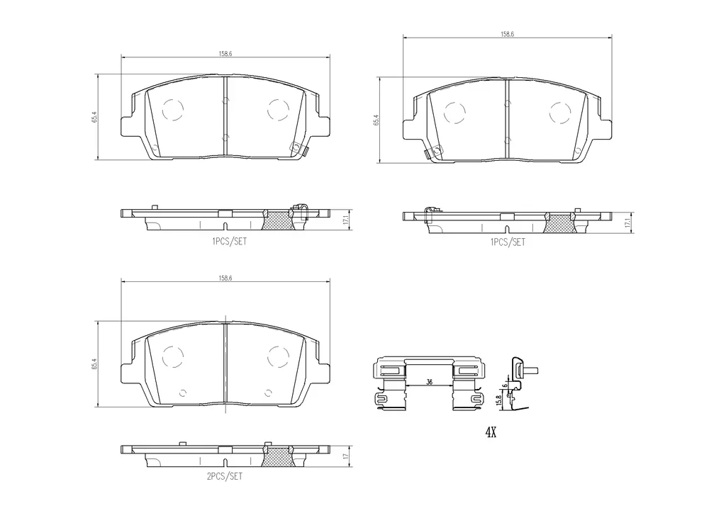 P30116N BREMBO Комплект тормозных колодок, дисковый тормоз (фото 1)