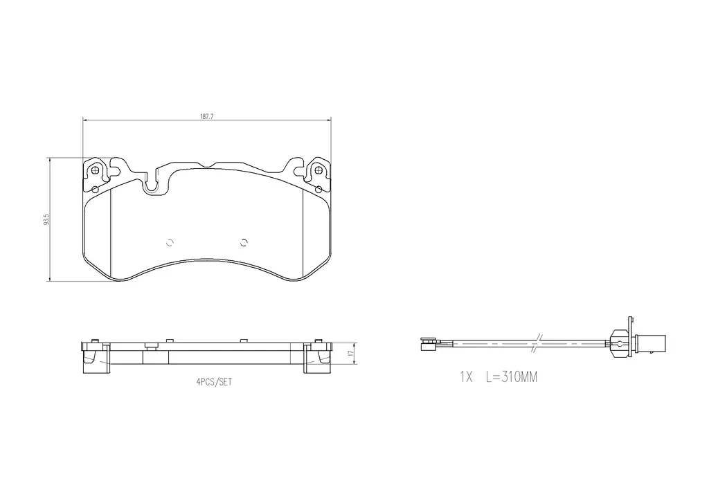 P50164N BREMBO Комплект тормозных колодок, дисковый тормоз (фото 1)