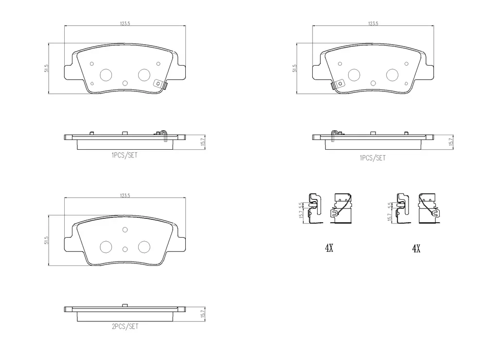 P30152N BREMBO Комплект тормозных колодок, дисковый тормоз (фото 1)