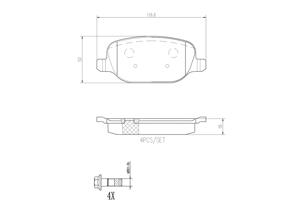 P23199N BREMBO Комплект тормозных колодок, дисковый тормоз (фото 1)