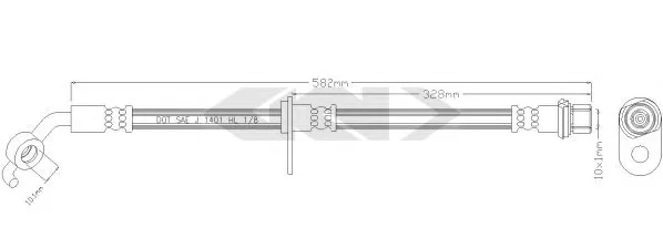 339936 GKN SPIDAN/LOEBRO Тормозной шланг (фото 1)