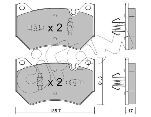 822-1170-1 CIFAM Комплект тормозных колодок, дисковый тормоз (фото 1)