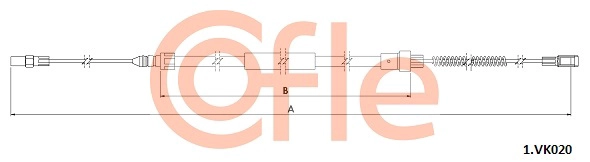 92.1.VK020 COFLE Тросик, cтояночный тормоз (фото 1)