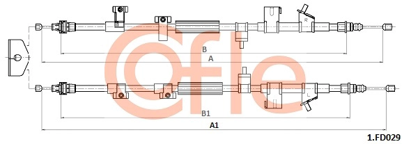 92.1.FD029 COFLE Тросик, cтояночный тормоз (фото 1)