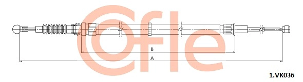 92.1.VK036 COFLE Тросик, cтояночный тормоз (фото 1)