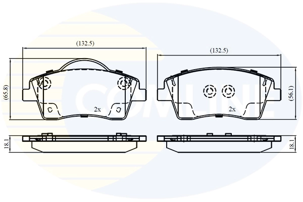 CBP02855 COMLINE Комплект тормозных колодок, дисковый тормоз (фото 1)