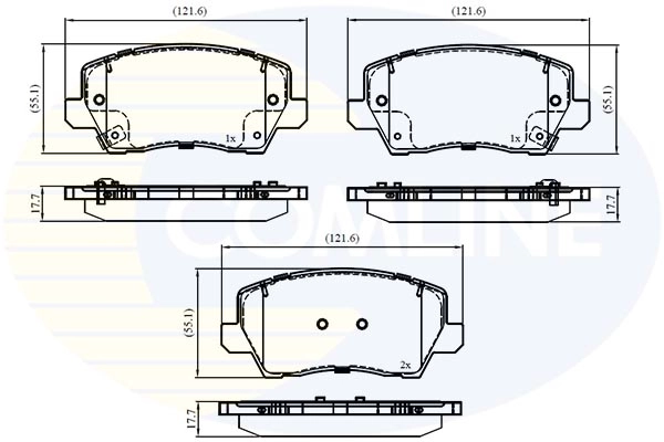 CBP02861 COMLINE Комплект тормозных колодок, дисковый тормоз (фото 1)