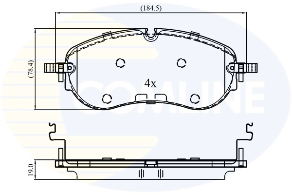 CBP03413 COMLINE Комплект тормозных колодок, дисковый тормоз (фото 1)