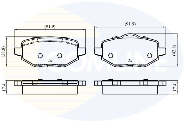 CBP03529 COMLINE Комплект тормозных колодок, дисковый тормоз (фото 1)