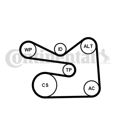 6PK1733WP3 CONTINENTAL CTAM Водяной насос + комплект ручейковых ремней (фото 2)