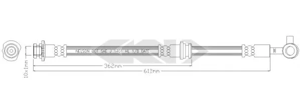 340042 GKN SPIDAN/LOEBRO Тормозной шланг (фото 1)