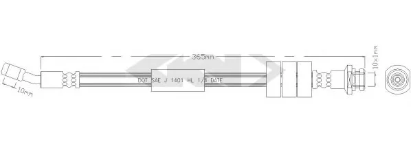 340086 GKN SPIDAN/LOEBRO Тормозной шланг (фото 1)