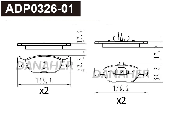 ADP0326-01 DANAHER Комплект тормозных колодок, дисковый тормоз (фото 1)