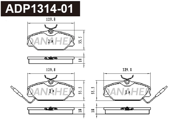 ADP1314-01 DANAHER Комплект тормозных колодок, дисковый тормоз (фото 1)