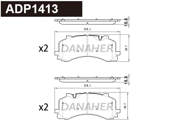 ADP1413 DANAHER Комплект тормозных колодок, дисковый тормоз (фото 1)