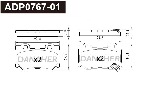 ADP0767-01 DANAHER Комплект тормозных колодок, дисковый тормоз (фото 1)