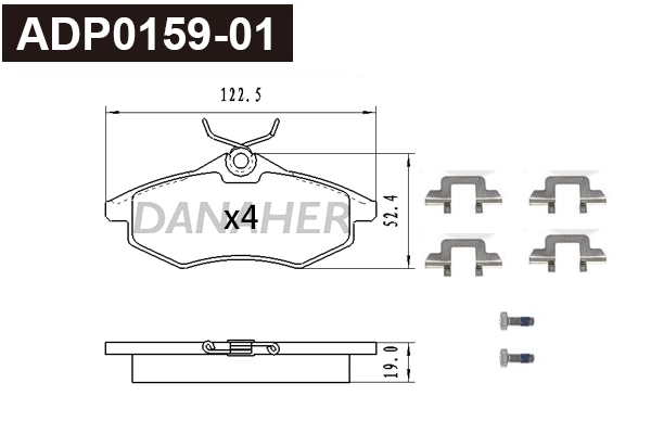 ADP0159-01 DANAHER Комплект тормозных колодок, дисковый тормоз (фото 1)