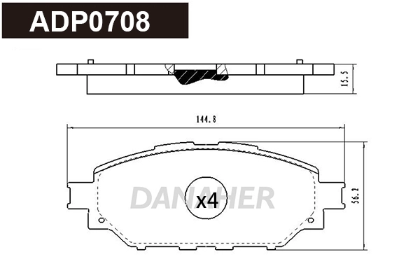 ADP0708 DANAHER Комплект тормозных колодок, дисковый тормоз (фото 1)