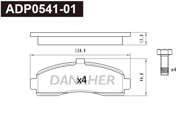 ADP0541-01 DANAHER Комплект тормозных колодок, дисковый тормоз (фото 1)