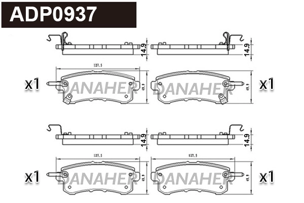 ADP0937 DANAHER Комплект тормозных колодок, дисковый тормоз (фото 1)