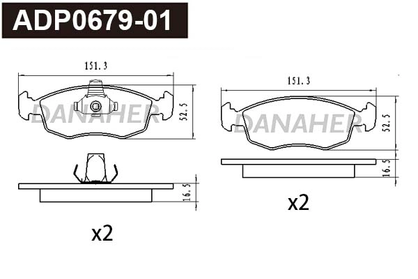 ADP0679-01 DANAHER Комплект тормозных колодок, дисковый тормоз (фото 1)