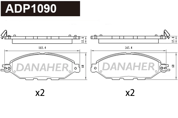 ADP1090 DANAHER Комплект тормозных колодок, дисковый тормоз (фото 1)