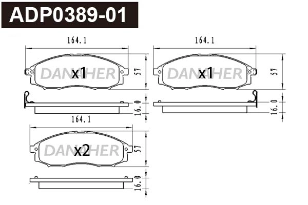 ADP0389-01 DANAHER Комплект тормозных колодок, дисковый тормоз (фото 1)