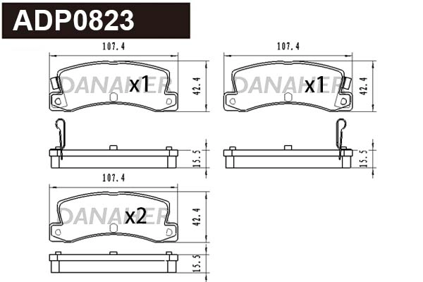 ADP0823 DANAHER Комплект тормозных колодок, дисковый тормоз (фото 1)