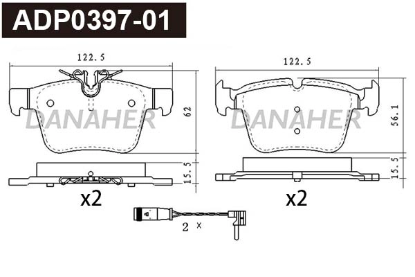 ADP0397-01 DANAHER Комплект тормозных колодок, дисковый тормоз (фото 1)