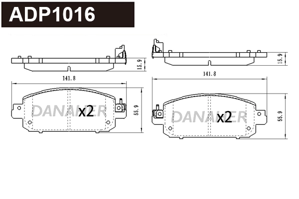ADP1016 DANAHER Комплект тормозных колодок, дисковый тормоз (фото 1)