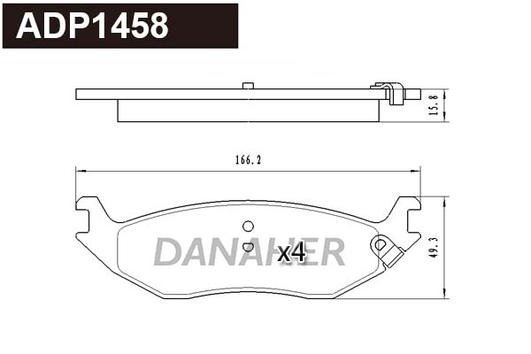 ADP1458 DANAHER Комплект тормозных колодок, дисковый тормоз (фото 1)