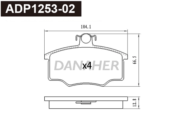 ADP1253-02 DANAHER Комплект тормозных колодок, дисковый тормоз (фото 1)