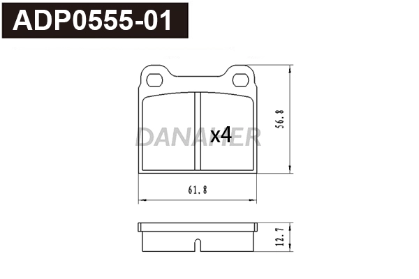 ADP0555-01 DANAHER Комплект тормозных колодок, дисковый тормоз (фото 1)