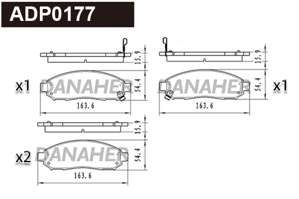 ADP0177 DANAHER Комплект тормозных колодок, дисковый тормоз (фото 1)